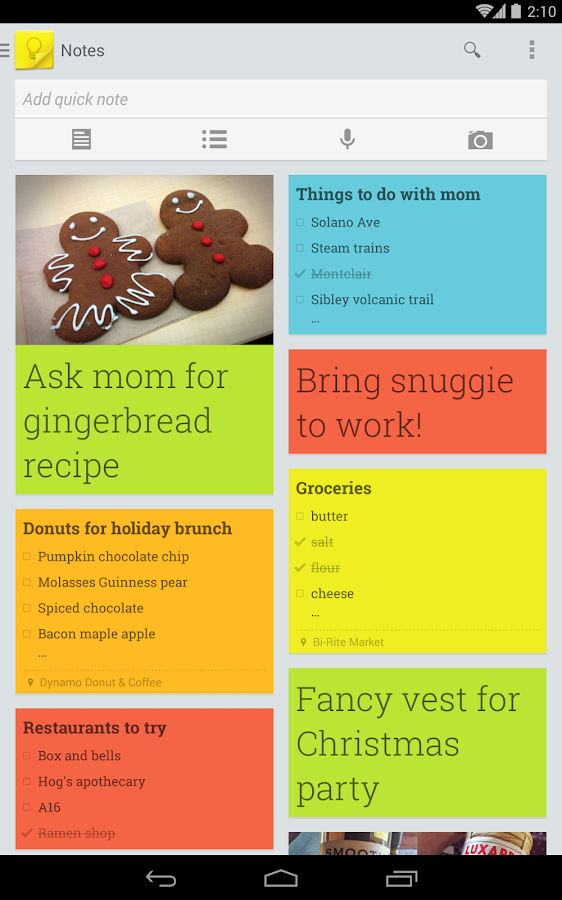 Google Keep - screenshot