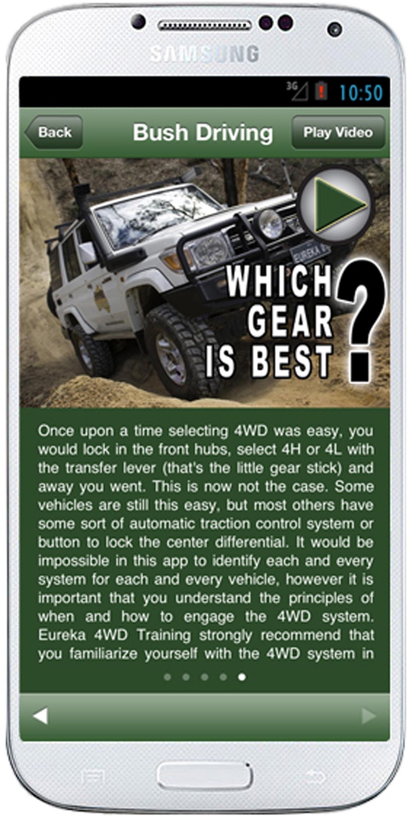 Eureka 4WD Training Screen 2