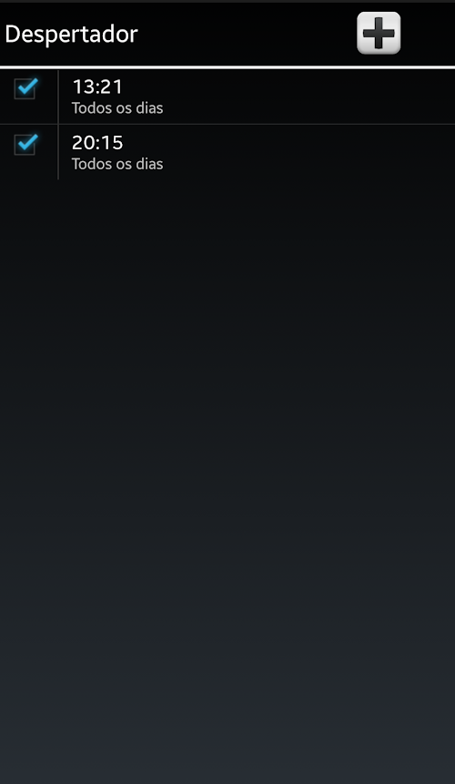 Android application Despertador AlarmClock screenshort
