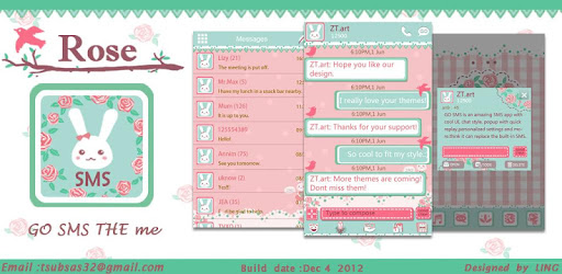 GO SMS Pro B-Rose Theme -  apk apps