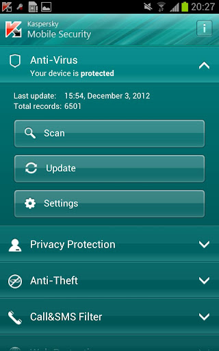 [android]Kaspersky Mobile Security: Bảo vệ điện thoại của bạn trên internet