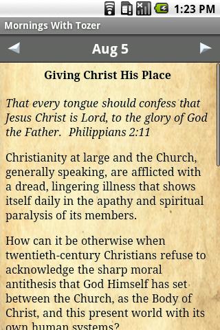 Android application Mornings With Tozer Devotional screenshort