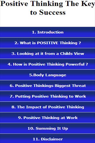 Positive Thinking - The Key
