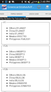 VISA BULLETIN STATUS (Ad Free) Screen 2