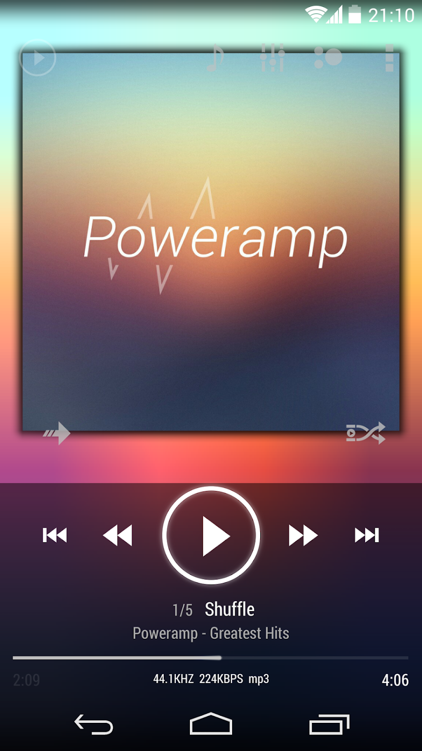 Skin for Poweramp KK White Screen 1