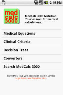 MedCalc 3000 Nutrition