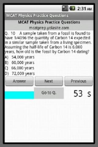 MCAT Physics Questions