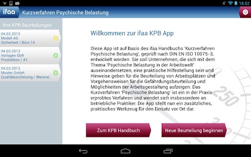 Android application ifaa KPB screenshort
