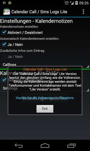 Calendar call sms logs Lite