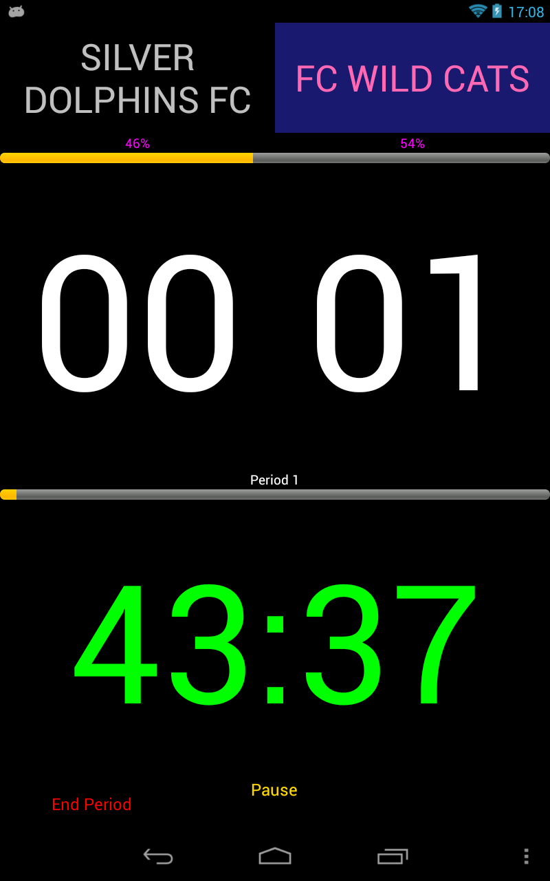 Android application Soccer Scoreboard (Pro) screenshort