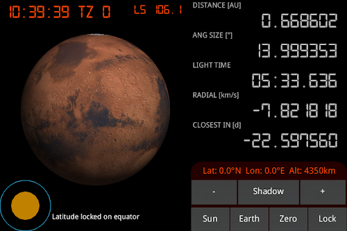 Android application Mars Approach screenshort