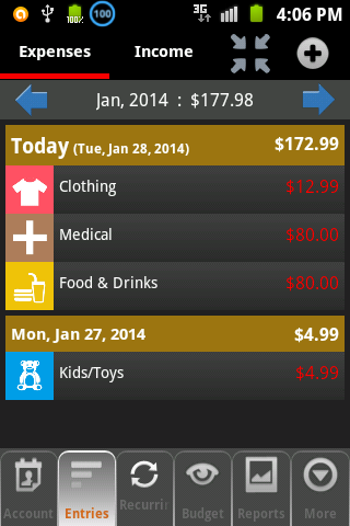 Budget Organizer Screen 3