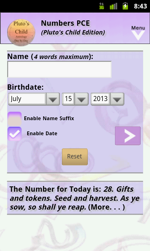 Numbers PCE Screen 1