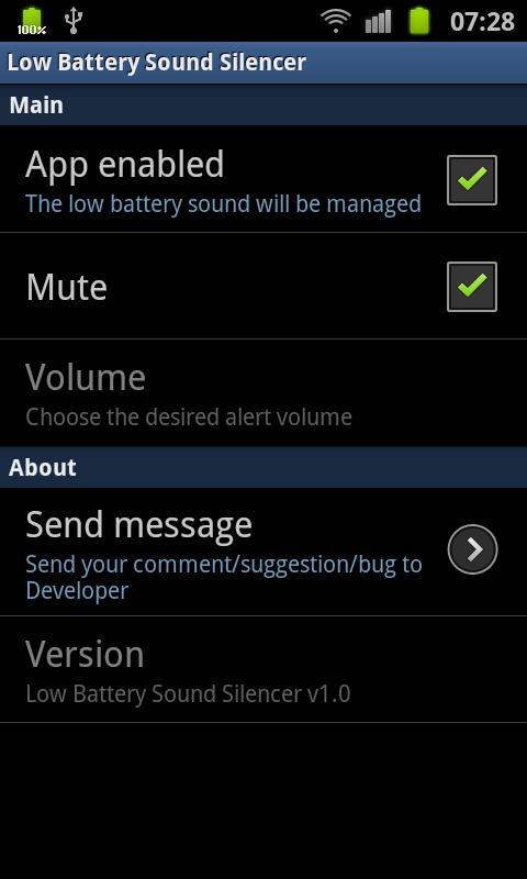 Low Battery Sound Silencer Screen 3