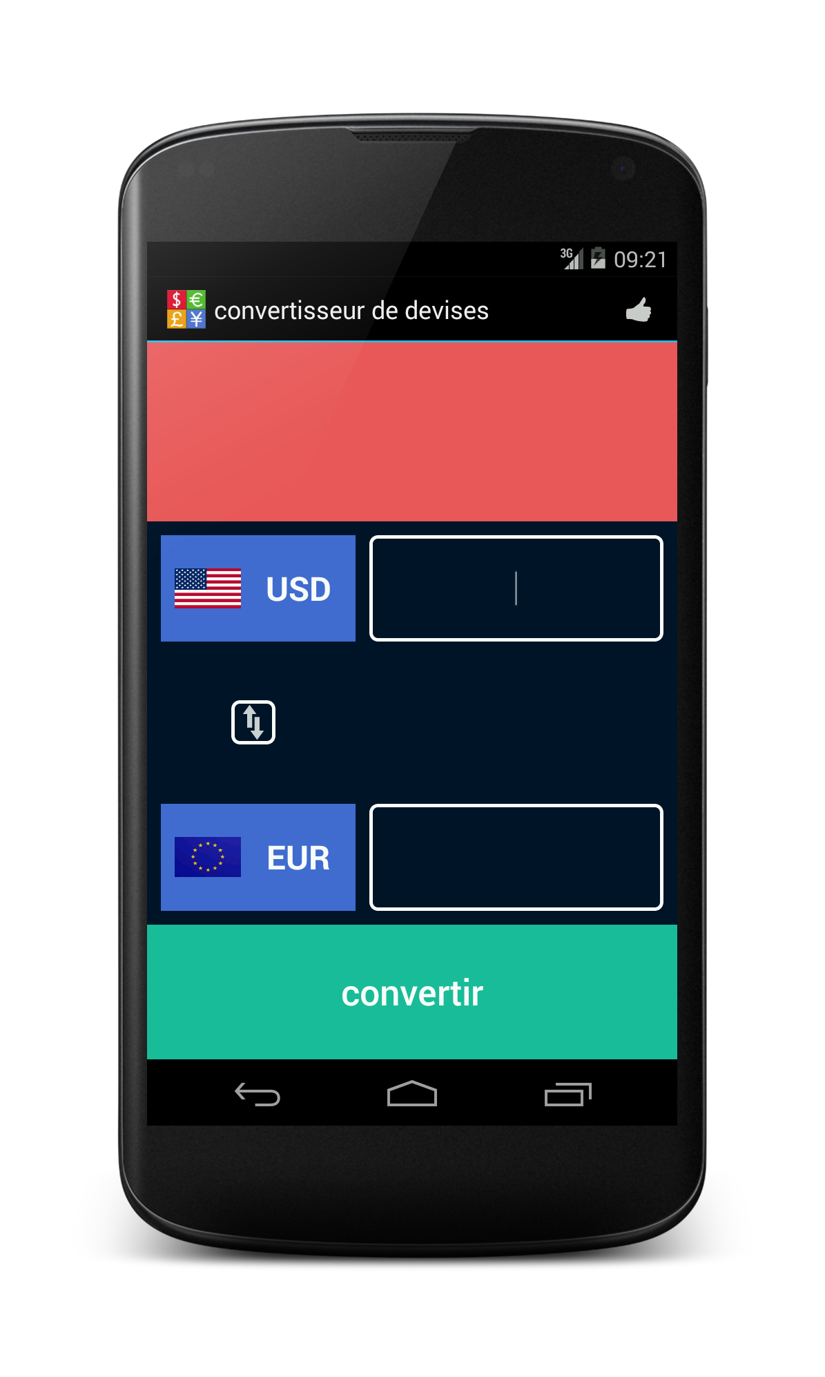 Android application Currency Converter screenshort