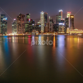 Raffles Place by Sofarianty Agustin - City,  Street & Park Night