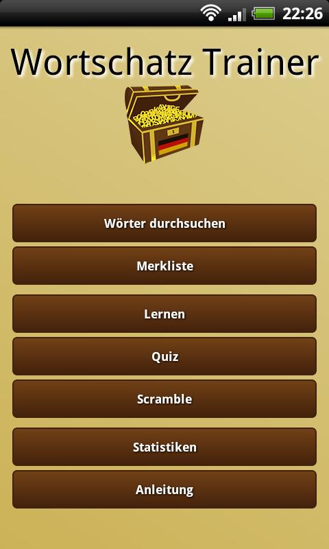 Android application Word Trainer DE Ultimate screenshort