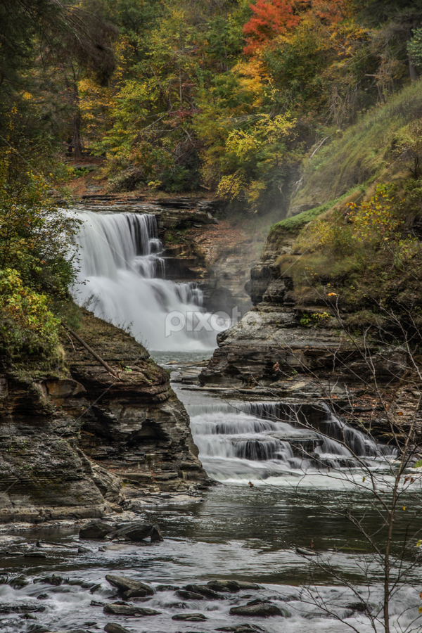 Little Falls by Tracy Riedel-Dorsch - Landscapes Waterscapes