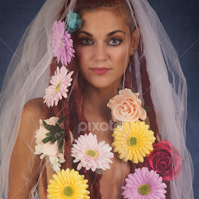 Blushing Bride by Astrid Pardew - People Portraits of Women