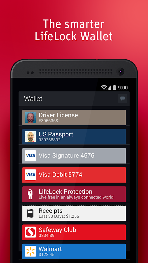 LifeLock Wallet - screenshot