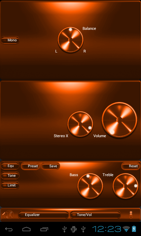 Poweramp  skin COPPER METAL Screen 3