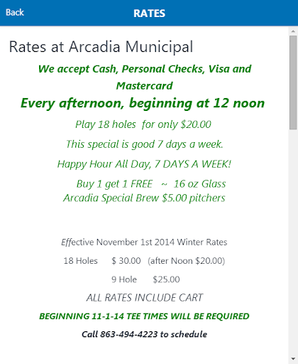 Arcadia Municipal Golf Course