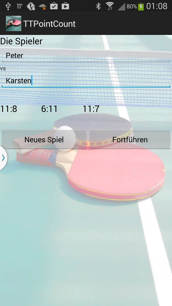 Android application TT Point Count screenshort