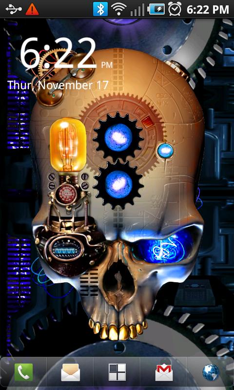 Android application Steampunk Skull Live Wallpaper screenshort