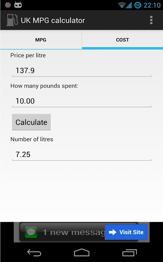 UK MPG Fuel Calculator Android Apps on Google Play
