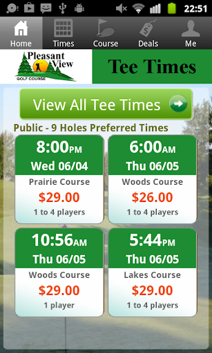 Pleasant View Golf Tee Times