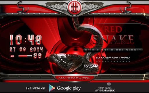 【免費個人化App】red snake clock widget-APP點子