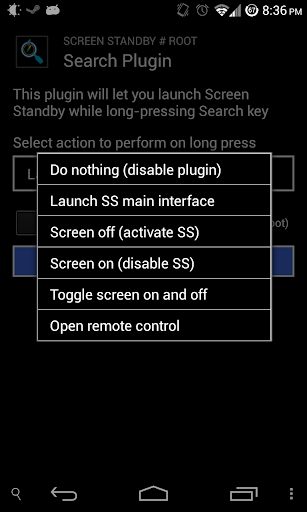 Screen Standby Search Plugin