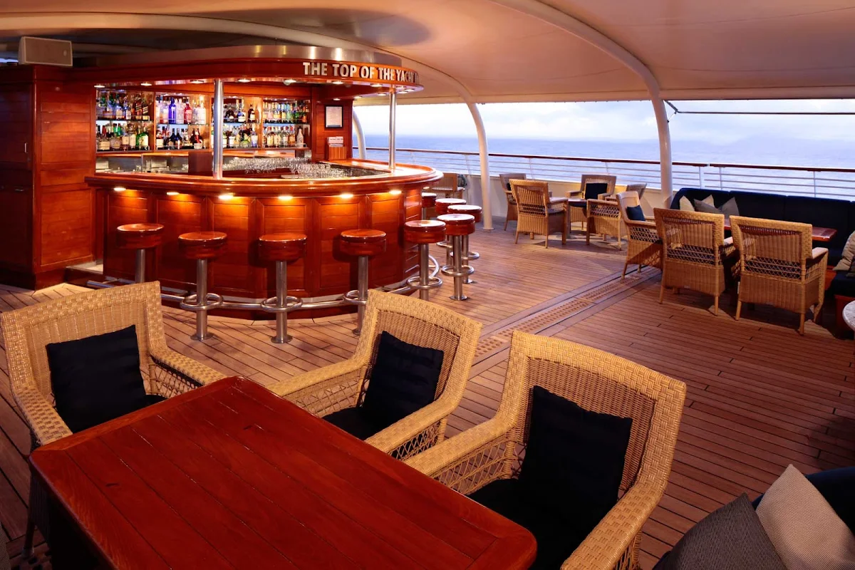 Top-of-the-Yacht-Bar-SeaDream - Unwind at the Top of the Yacht Bar Deck on your SeaDream sailing.