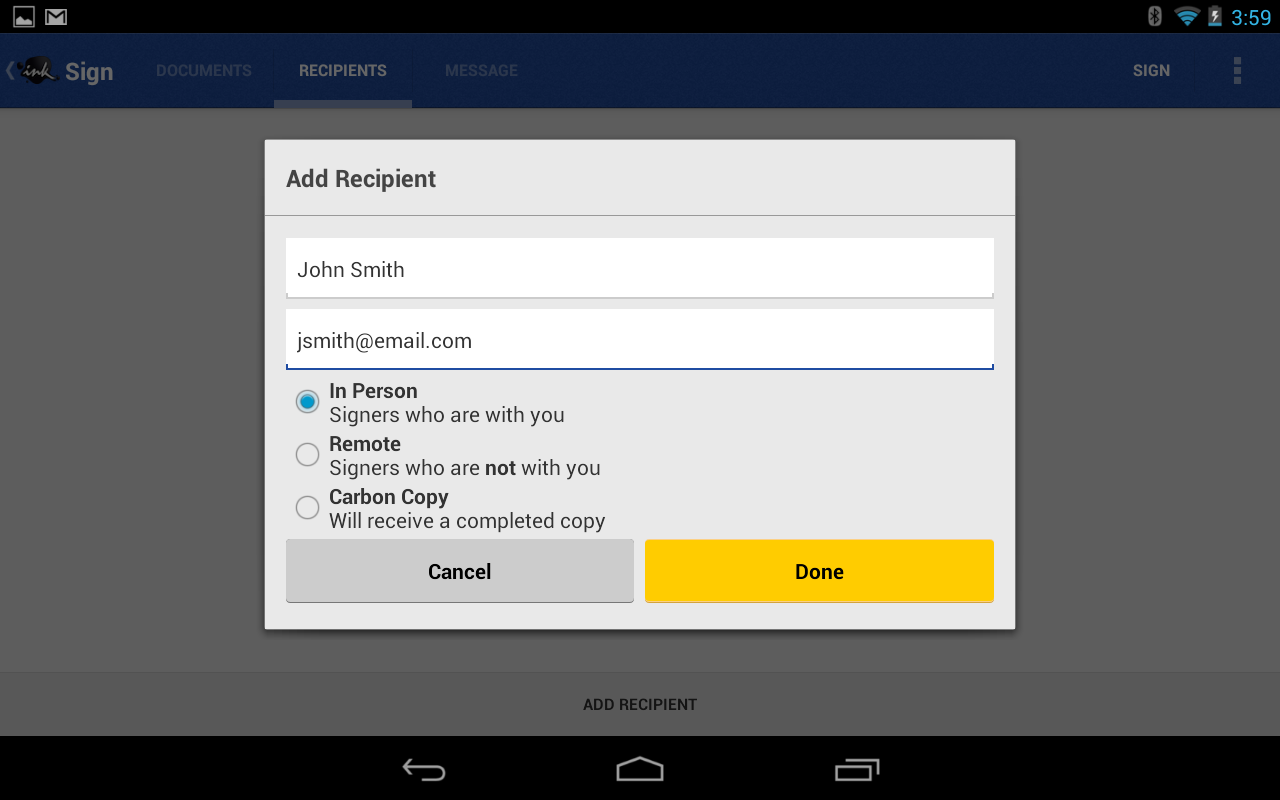 DocuSign Sign & Send Docs screenshot
