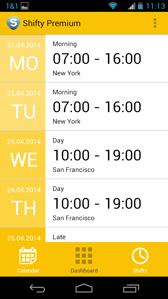 Work Calendar Shifty - Premium Screen 3