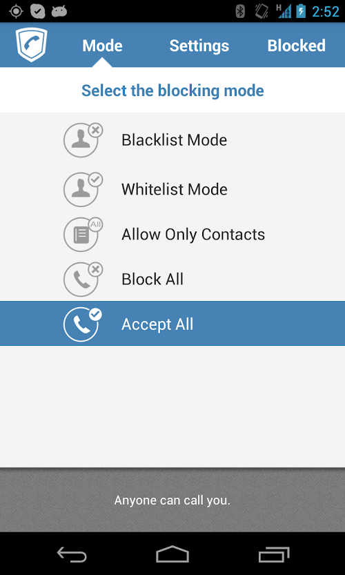 Android application Call Blocker and Text Blocker screenshort