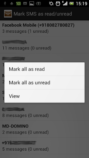 SMS read unread