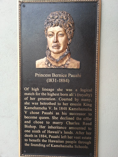 Princess Bernice Pauahi Plaque