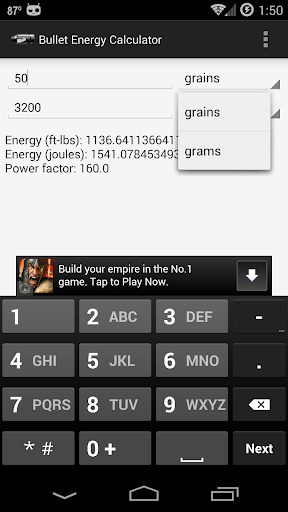 【免費生產應用App】Bullet Energy Calculator-APP點子