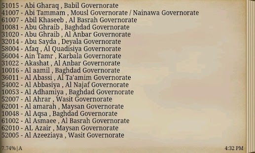 Free IRAQ POSTAL CODE APK