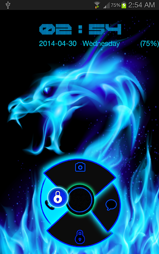 【免費個人化App】Blue Neon Dragon Go Locker-APP點子