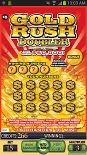 =GOLD RUSH DOUBLER Lotto Card=