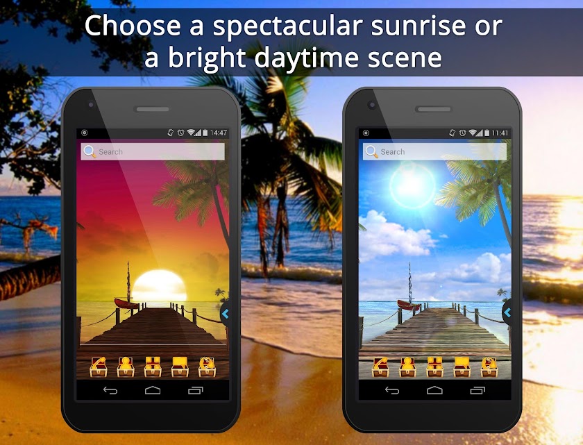 UR 3D Beach Island Live Theme Screen 1