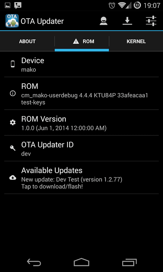 Ota Update Center Screenshot