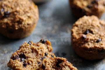 Pumpkin Chocolate Chip Oat Protein Muffins