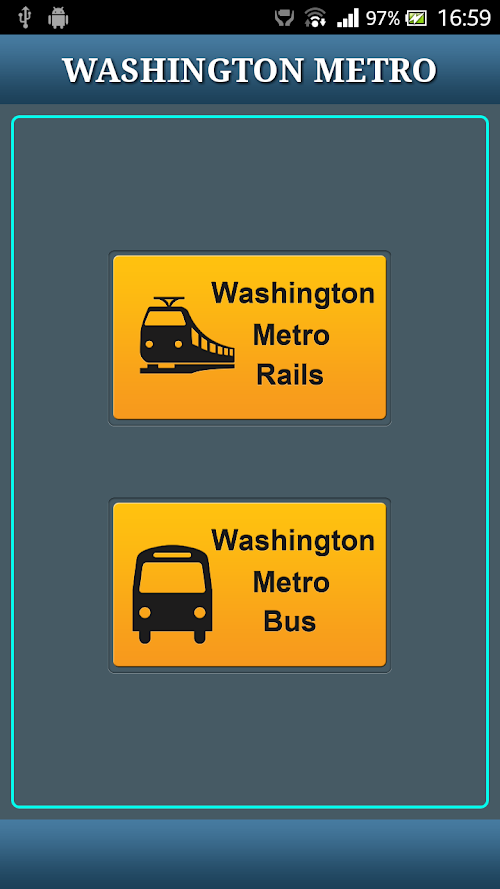 Android application Washington DC Metro RAIL &amp; BUS screenshort