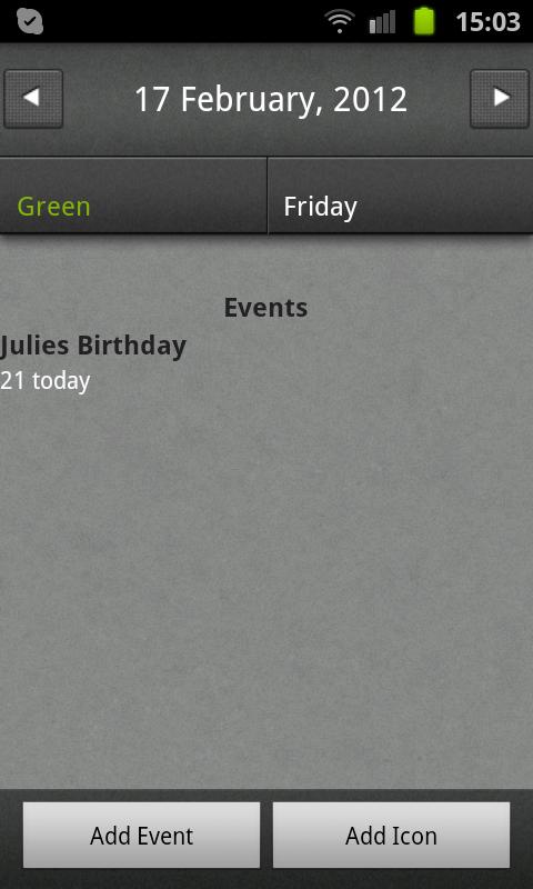 Paramedic Rota Calendar Screen 2