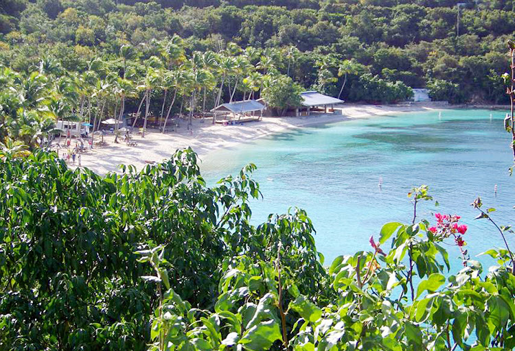 A view of Honeymoon beach on Water Island in the US Virgin Islands.