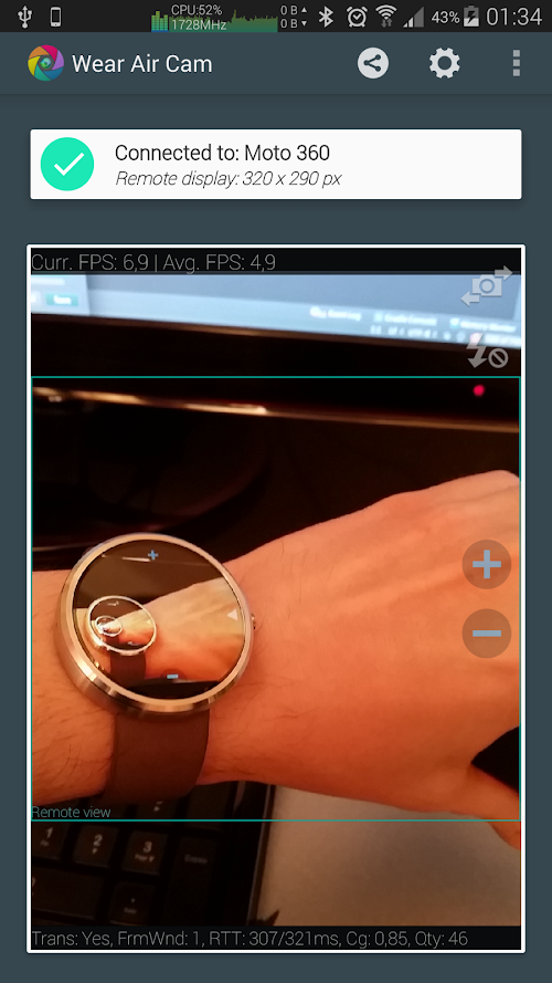 Android application Wear Air Cam screenshort