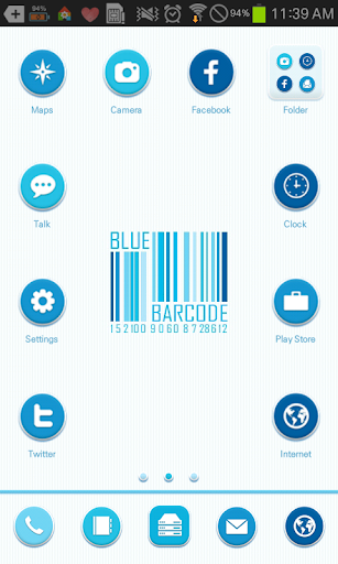 Blue Barcode go launcher theme